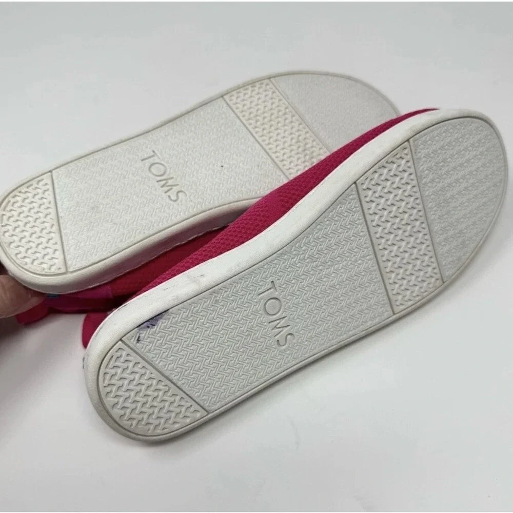 TOMS Shoes Womens Size 4.5 Pink Mesh Slip On Casual Comfort Lightweight Sneakers